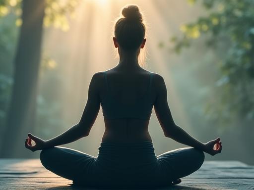 A person meditating peacefully.