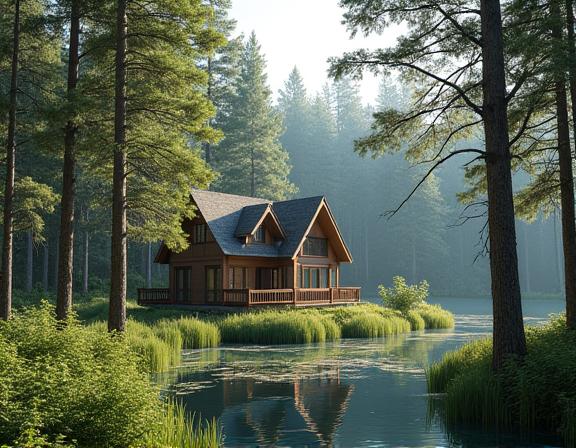 A serene cabin in the woods for a weekend retreat.